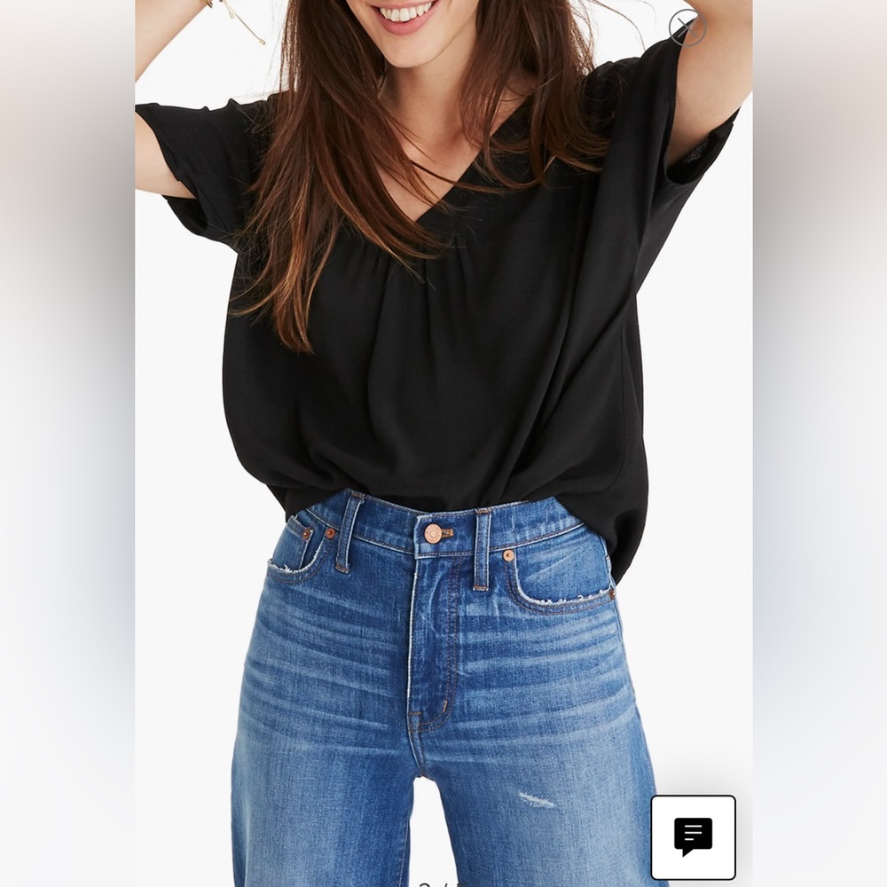 Madewell Lightspun Rhyme Top in Black
